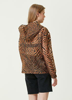 Beymen Club Mink Hooded Zebra Patterned Coat - 5