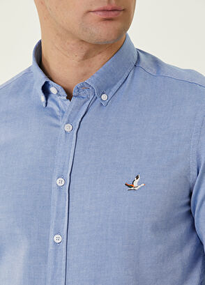 Beymen Club Slim Fit Mavi Oxford Gömlek - 5