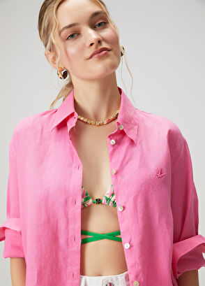 Beymen Club Pink Linen Shirt - 4