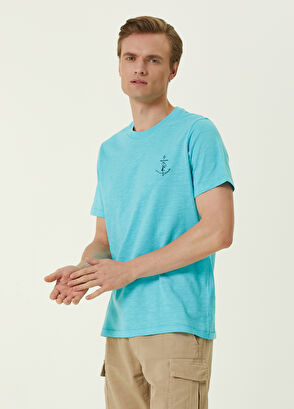 Beymen Club Mavi Logo Nakışlı T-shirt - 3