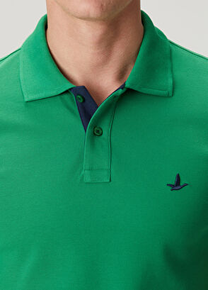 Beymen Club Yeşil Slim Fit Yaka Altı Baskılı Basic Polo Tshirt - 6