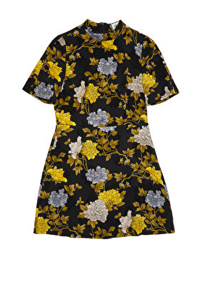 Beymen Club Black Patterned Mini Dress - 8