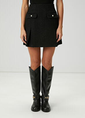 Beymen Club Black Mini Tweed Skirt - 3