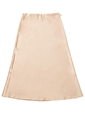 Beymen Club Beige Midi Evaze Satin Skirt - 6