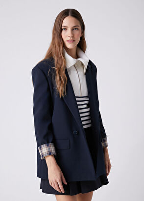 Beymen Club Navy Blue Sleeve End Garnish Blazer - 4