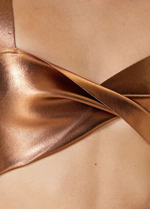 Network Bakır Rengi Askılı Triko Büstiyer - 5