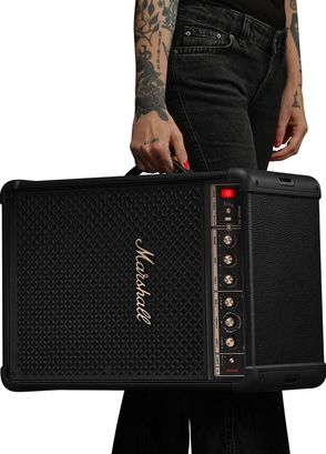 Marshall Bromley 450 Black and Brass Portable Bluetooth Speaker - 6