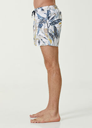 Beymen Club Lacivert Beyaz Palmiye Desenli Mayo - 3