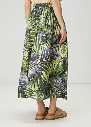 Beymen Club Green Palm Printed Maxi Skirt - 5