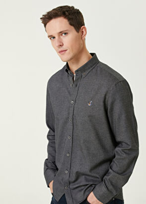 Beymen Club Comfort Fit Antrasit Flannel Gömlek - 5