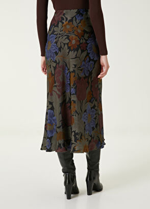 Beymen Club Çiçekli Midi Evaze Saten Etek - 6