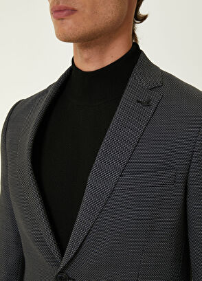 Beymen Club Siyah İri Kuşgözü Dokulu Ceket - 5