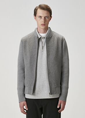 Beymen Club Grey Cachet Garnish Wool Bomber Knit Coat - 3