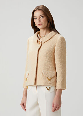 Valentino VGold Krem Yün Ceket - 3