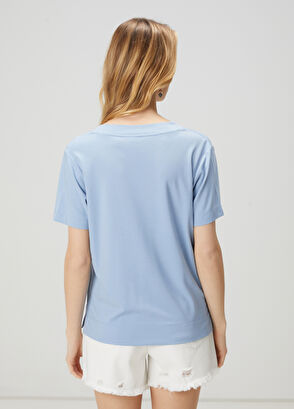 Beymen Club Mavi Basic T-shirt - 5