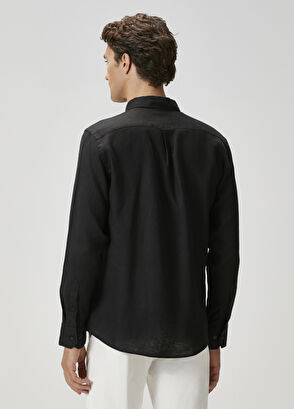 Beymen Club Comfort Fit Black Linen Shirt - 6