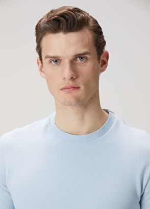 Thom Browne Açık Mavi Şerit Detaylı T-shirt - 5