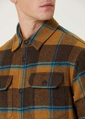 Beymen Club Hardal Renkli Ekose Desenli Yün Dış Gömlek - 6