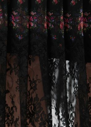 Dolce&Gabbana Black Floral Midi Chiffon Skirt - 6