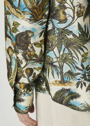 Dsquared2 Multicolored Monkey Print Silk Shirt - 6