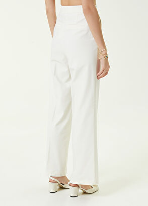 Beymen Club Kırık Beyaz Yüksek Bel Nervürlü Pantolon - 5