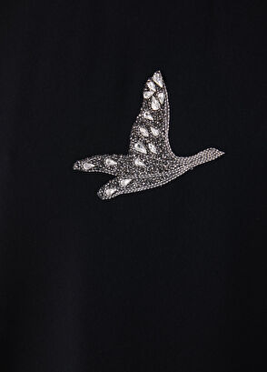Beymen Club Black Embellished Logo Crepe Blouse - 7
