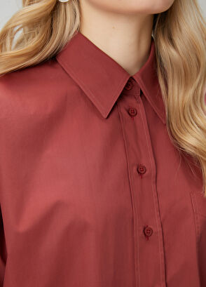 Beymen Club Kiremit Saten Poplin Gömlek - 6