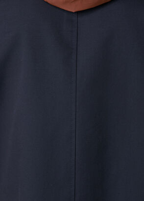 Beymen Club Navy Blue Tan Hooded Reversible Overcoat - 9