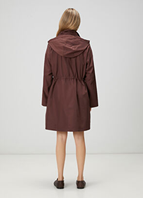 Beymen Club Midi Overcoat With Burgundy Crystal Logo - 6