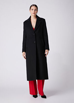Beymen Club Siyah Yün Fitted Palto - 5