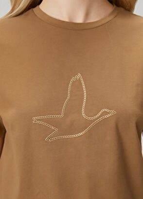 Beymen Club Khaki Chain Logo T-Shirt - 6