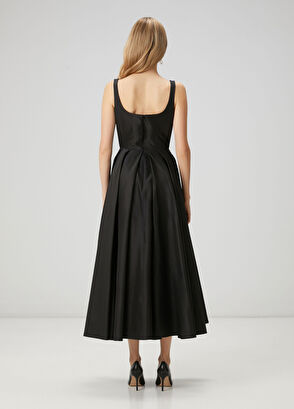 Beymen Club Black Maxi Taffeta Dress - 5