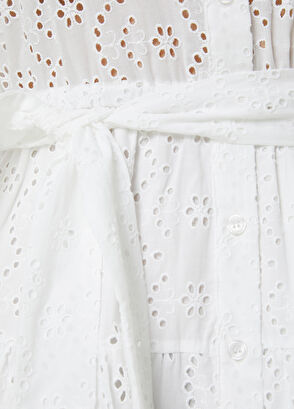 Beymen Club Beyaz Delikli Midi Gömlek Elbise - 5