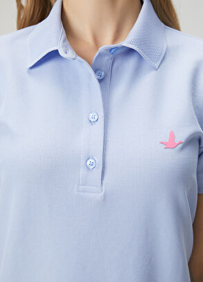 Beymen Club Açık Mavi Petek Dokulu Mini Polo Elbise - 6