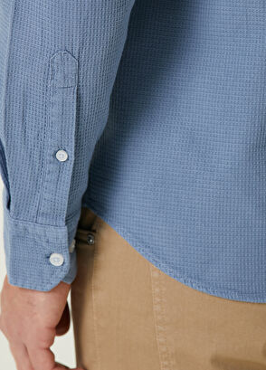 Beymen Club Slim Fit Mavi Armürlü Gömlek - 7