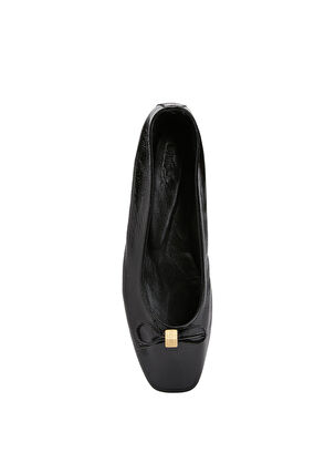 Beymen Club Black Logo Accessories Leather Ballet Flats - 14