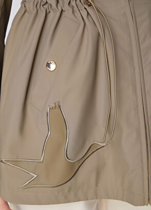 Beymen Club Khaki Ecru Reversible Hooded Coat - 7
