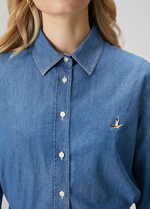 Beymen Club Blue Basic Denim Shirt - 7