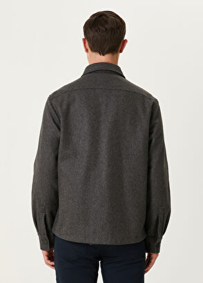 Beymen Club Koyu Gri Yün Dış Gömlek - 8