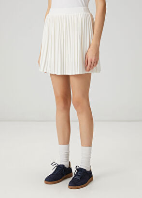 Beymen Club Kırık Beyaz Pileli Şort Etek - 4