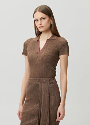Join Us Brown Knit Blouse - 3