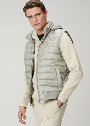Beymen Club Light Khaki Hooded Puff Vest - 5