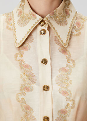 Rebellion Marine Bej Mini Keten Elbise - Görsel 6