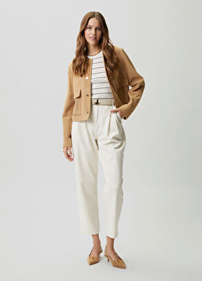 Beymen Club Off white and white striped knitwear tank top - 3