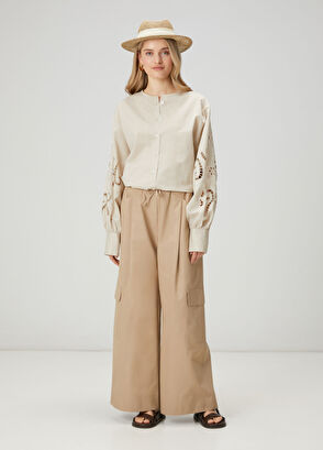 Beymen Club Bej Çizgili Nakışlı Gömlek - 3