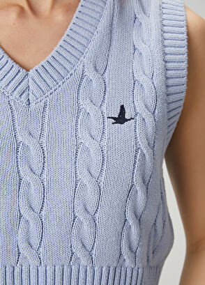 Beymen Club Mavi Saç Örgü Crop Atlet - 6