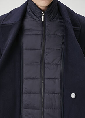 Beymen Club Navy Inner Collar Detail Wool Blend Coat - 8