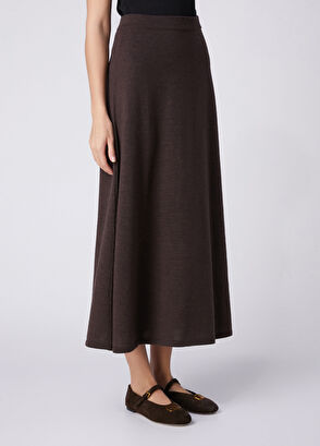 Beymen Club Brown Midi Wool Knit Skirt - 3