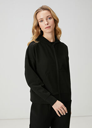 Beymen Club Siyah Kapüşonlu Fermuarlı Sweatshirt - 4