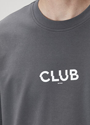 Beymen Club Antrasit Logo Baskılı T-shirt - 6